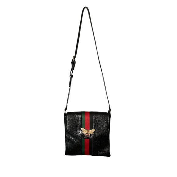 Ostrich croc Queenbee crossbody - Picture 2 of 7